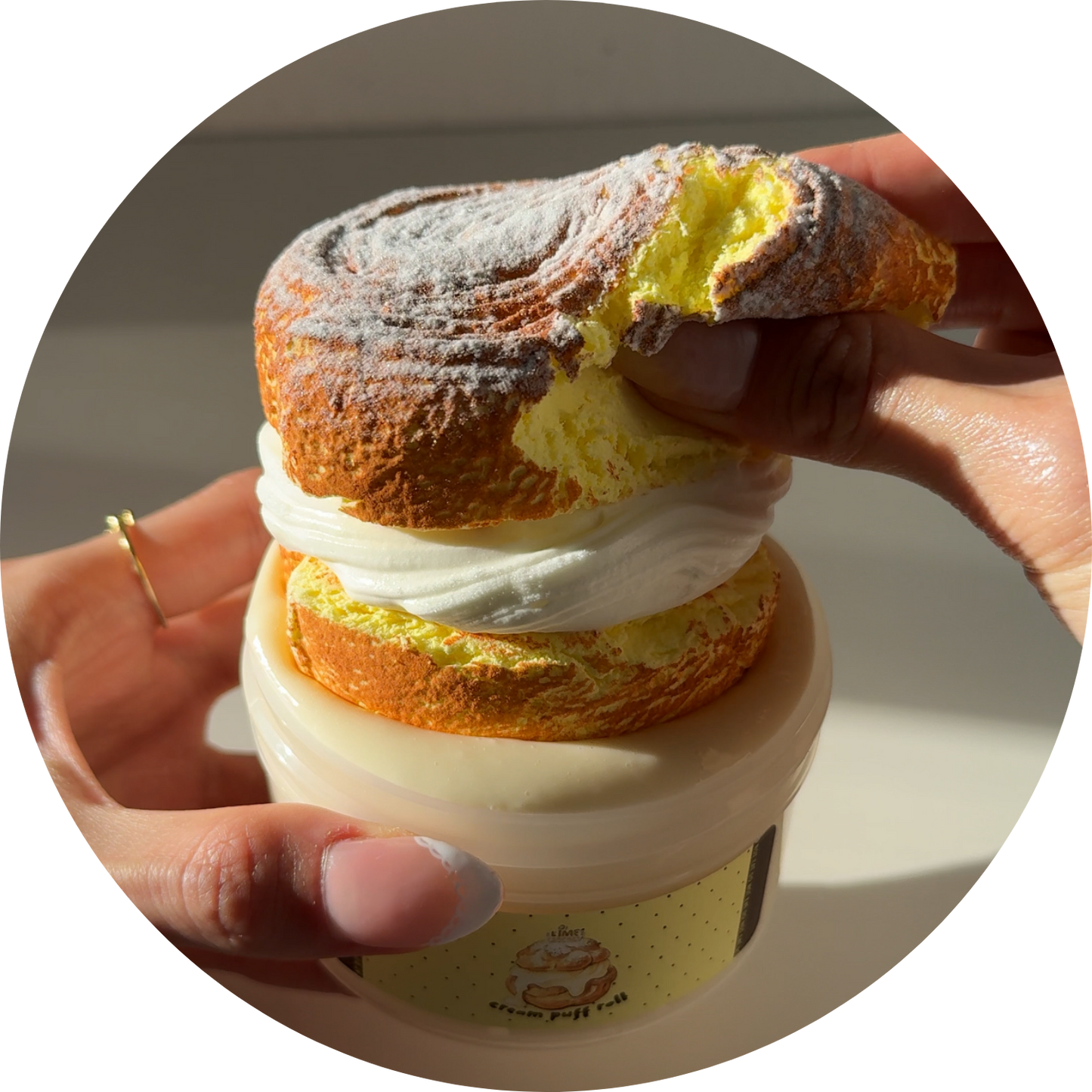 Cream Puff Roll DIY Clay Slime Kit